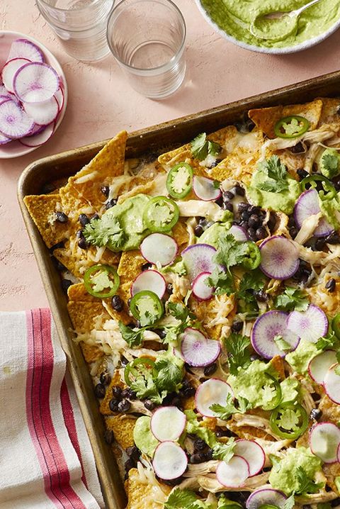 rotisserie chicken recipes - sheet pan chicken nachos