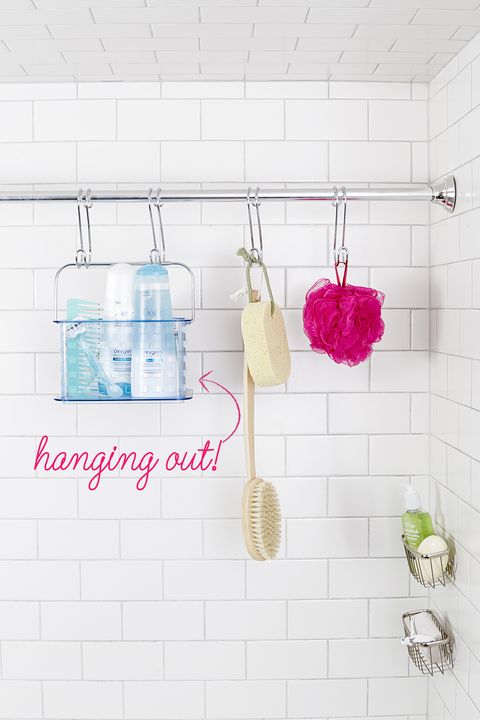 small bathroom storage ideas - Second Shower Rod