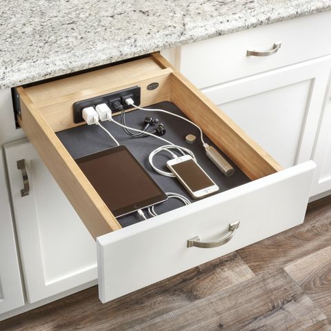 kitchen cabinet drawer organizers - charging drawers