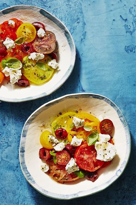 goat cheese and cherry caprese