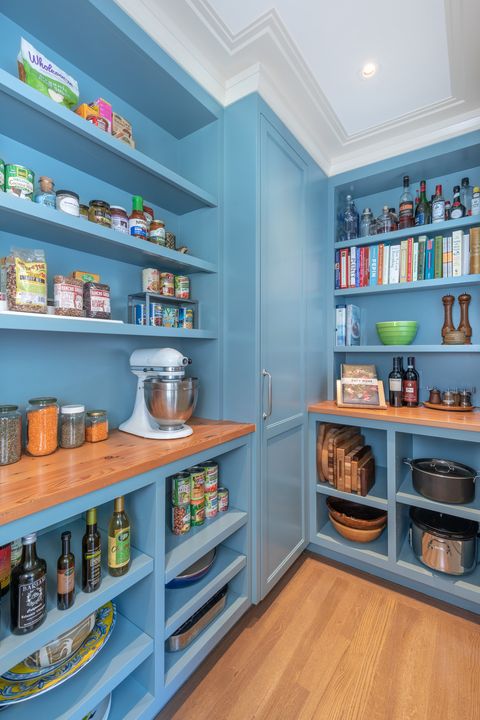 pantry organization ideas - blue pantry