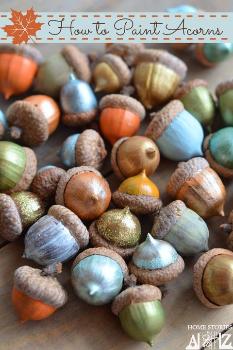 fall crafts colorful acorns