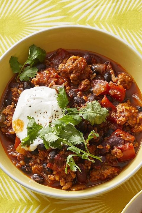 ground turkey recipes  turkey chili with wheat berries and beans