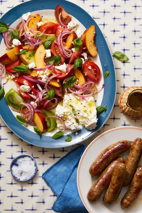 tomato, peach  basil salad with italian sausage recipe