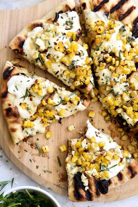 Charred Corn with Rosemary Grilled Pizza - 4th of July Appetizers