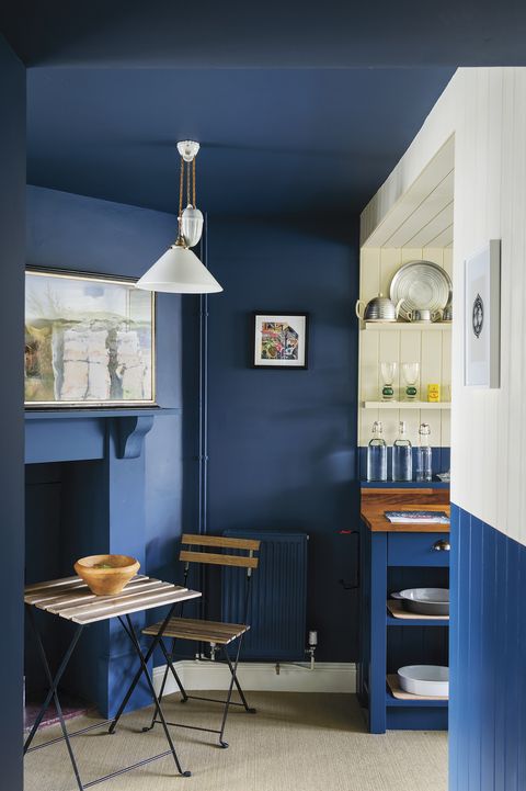 dark blue kitchen