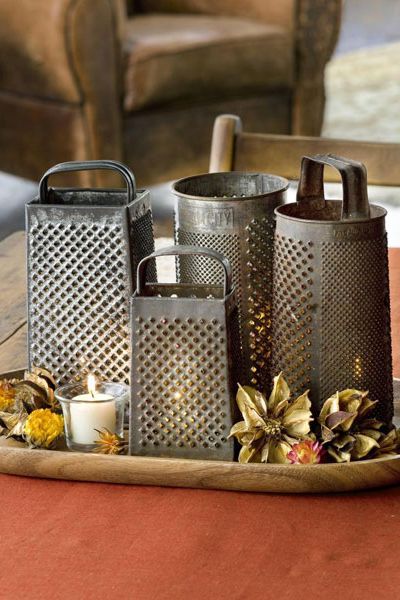 Thanksgiving Centerpieces - Cheese Graters Candle