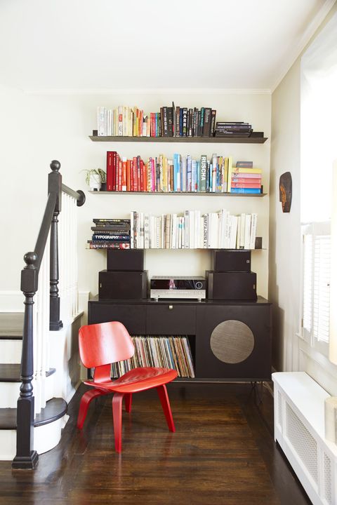 organized bookshelf