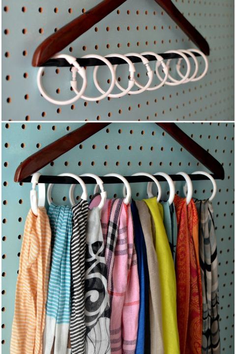 Closet Organizer Ideas - Shower Rings