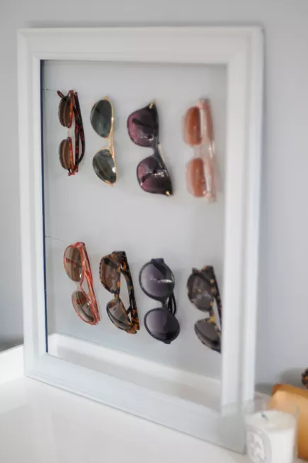 closet organizer ideas - Sunglasses storage diy